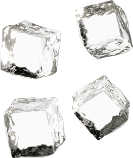Transparent ice cubes 3D